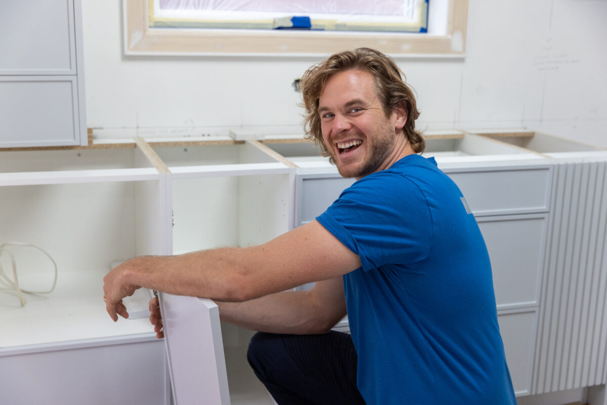Michael Holmes Jr. renovating a kitchen