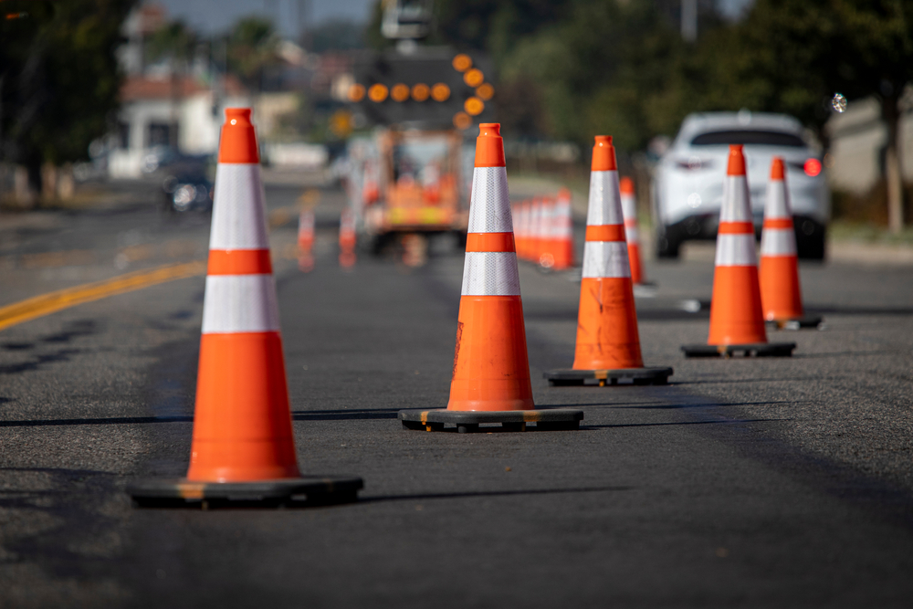 pylons on a road way