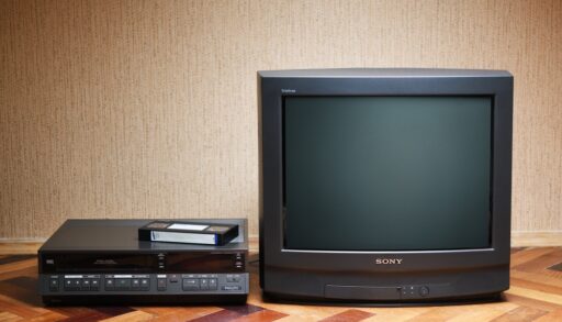 An old TV and VCR