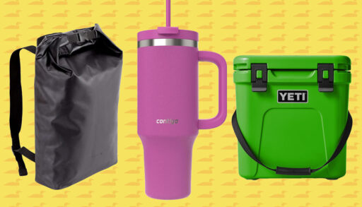 A montage of Prime Day items against a yellow background