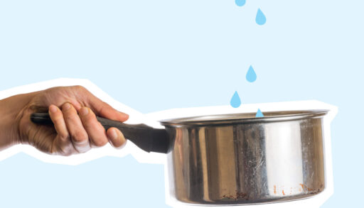 a photo of a pot with water dripping into it