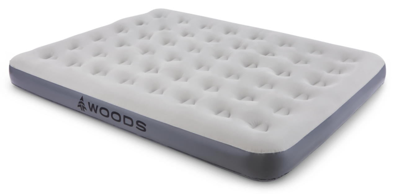 A blow-up mattress against a white background