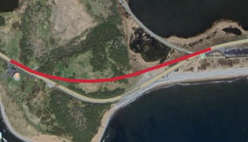 Map showing the Lawrencetown Road realignment