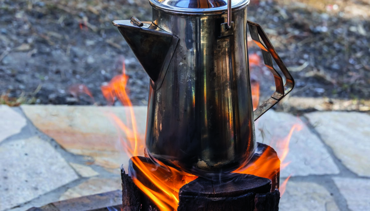 A Swedish Torch in a firepit