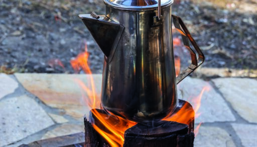 A Swedish Torch in a firepit
