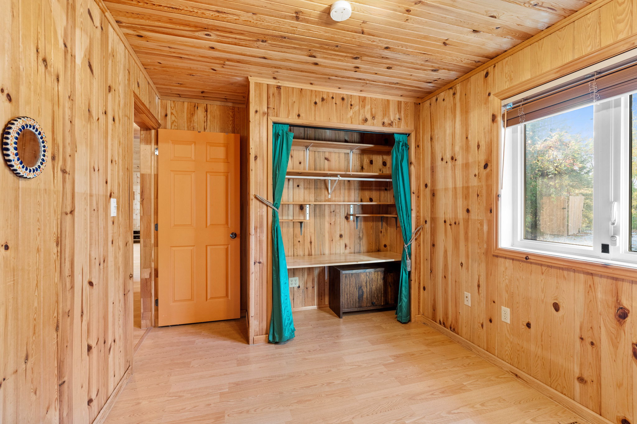Wood-panelled room, reverse view