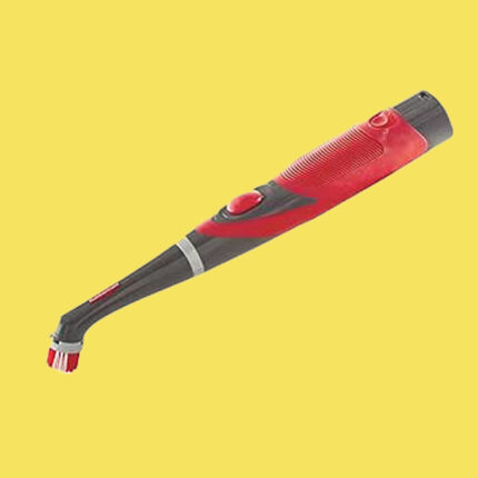 a photo of a brush scrubber on a yellow background