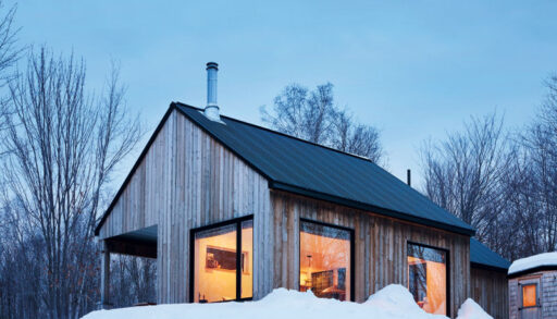 a cabin in the winter