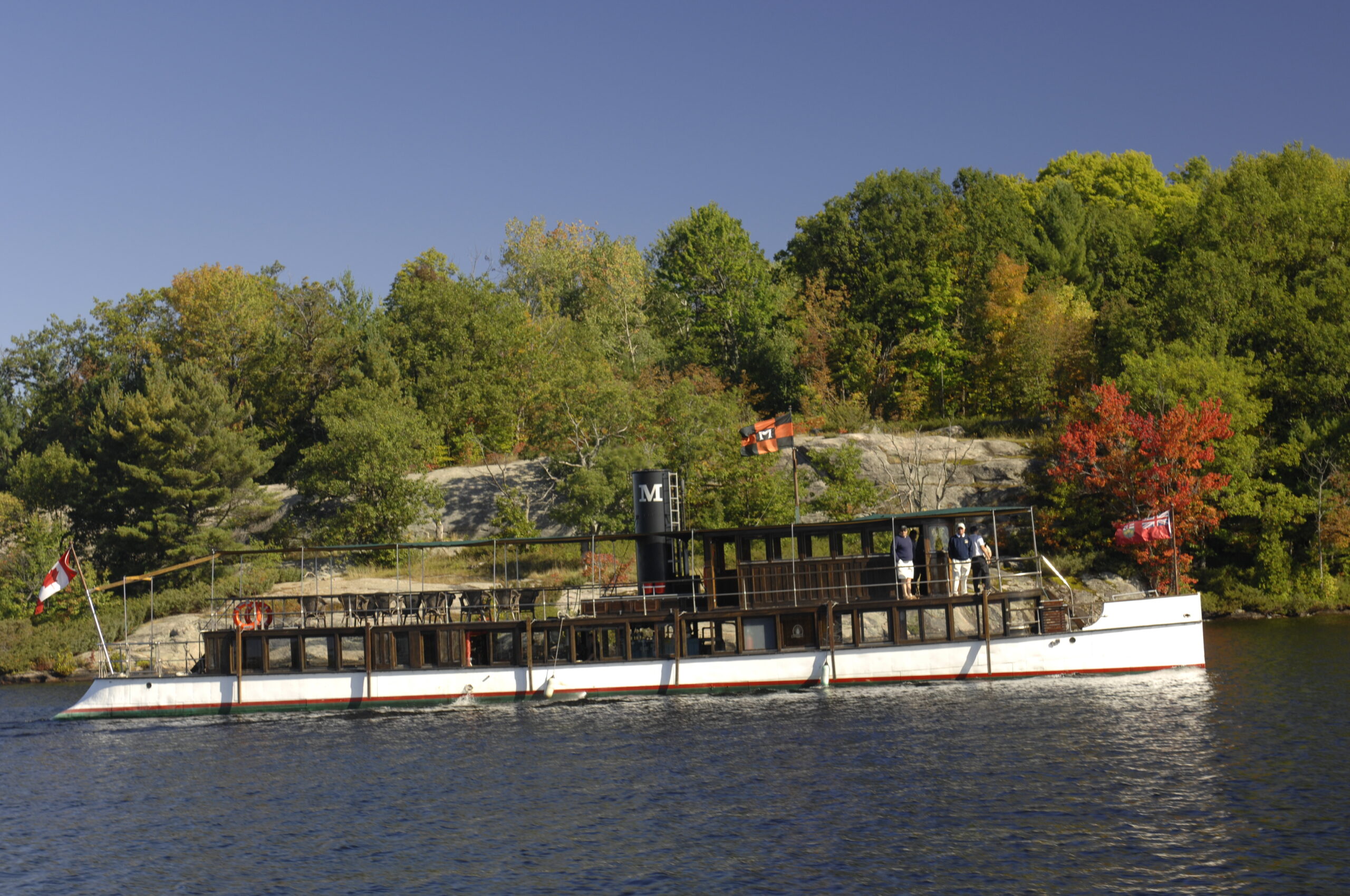 a steam yacht on the water