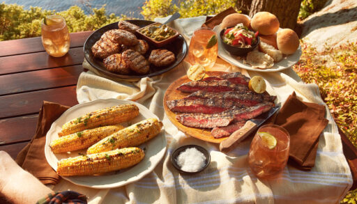 A Chilean-style asado on an outdoor table
