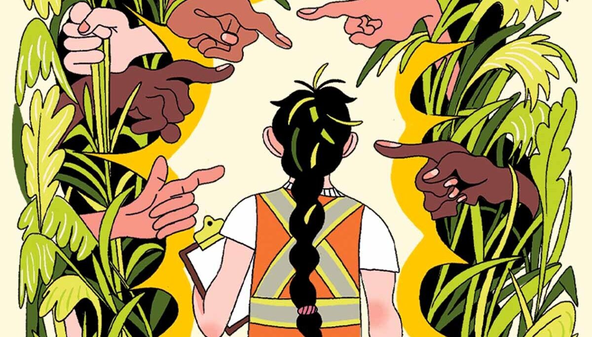 An illustration showing the frustration of dealing with environmental issues