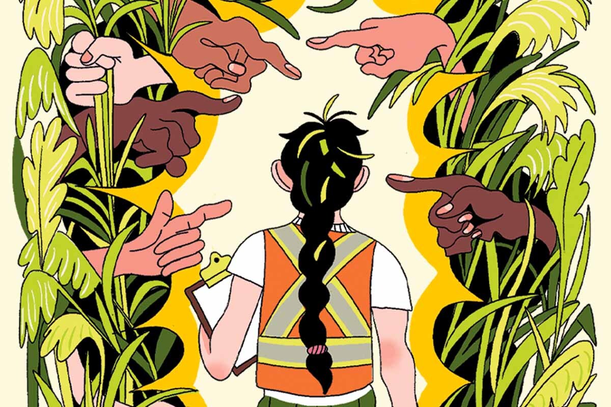 An illustration showing the frustration of dealing with environmental issues