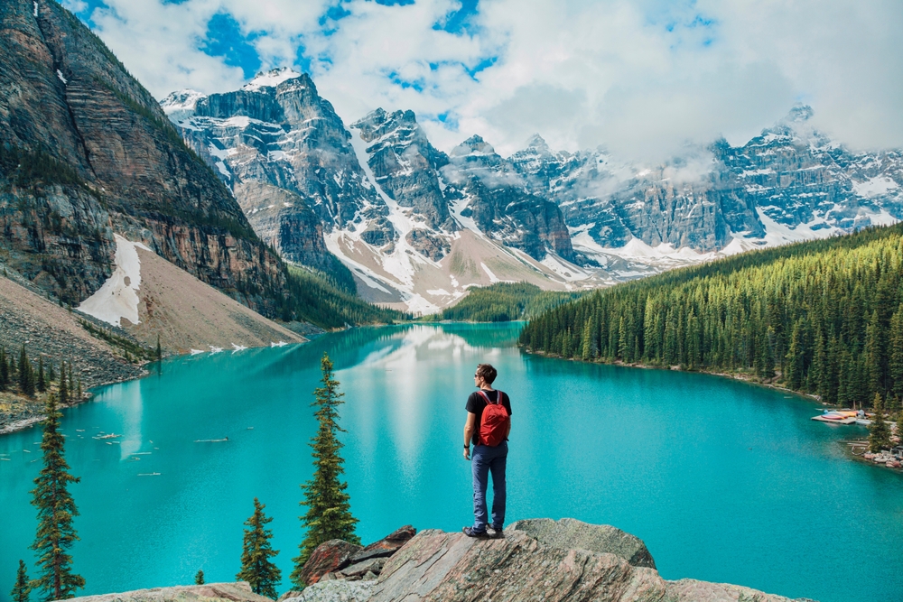 Hiker in the Canadian Rockies