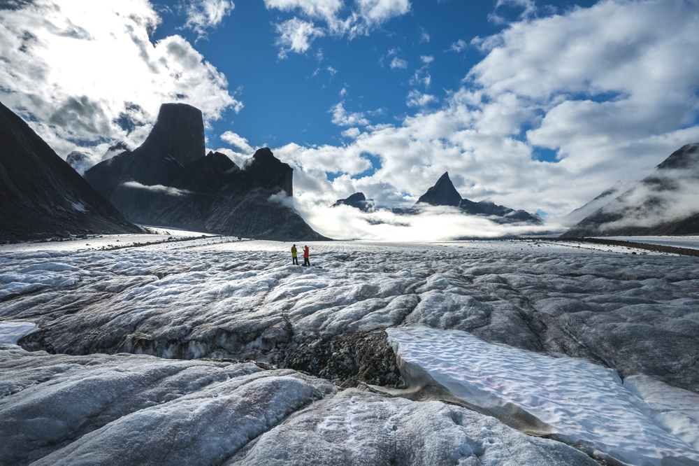 A shot of a glacier on Baffin Island