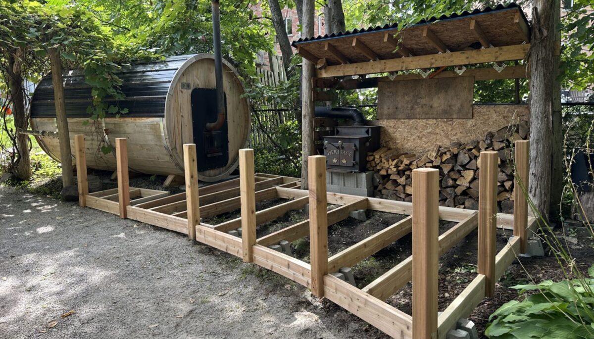 Showing the deck block foundation project by Cottage Coach Adam Holman