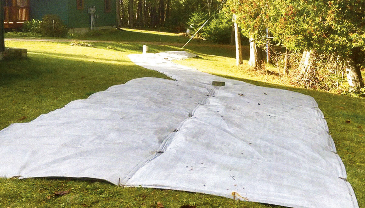 Septic blanket laying on the ground