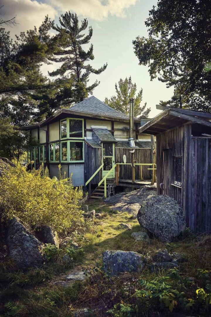The exterior of Annie Grotrian's Georgian Bay cottage