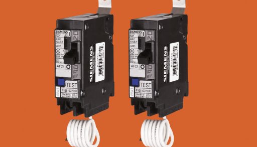 AFCI breakers on an orange background